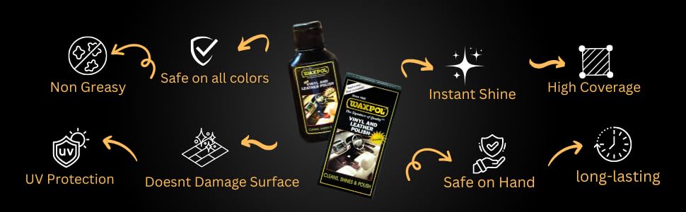 Waxpol vinyl and leather polish bottle, 125ml