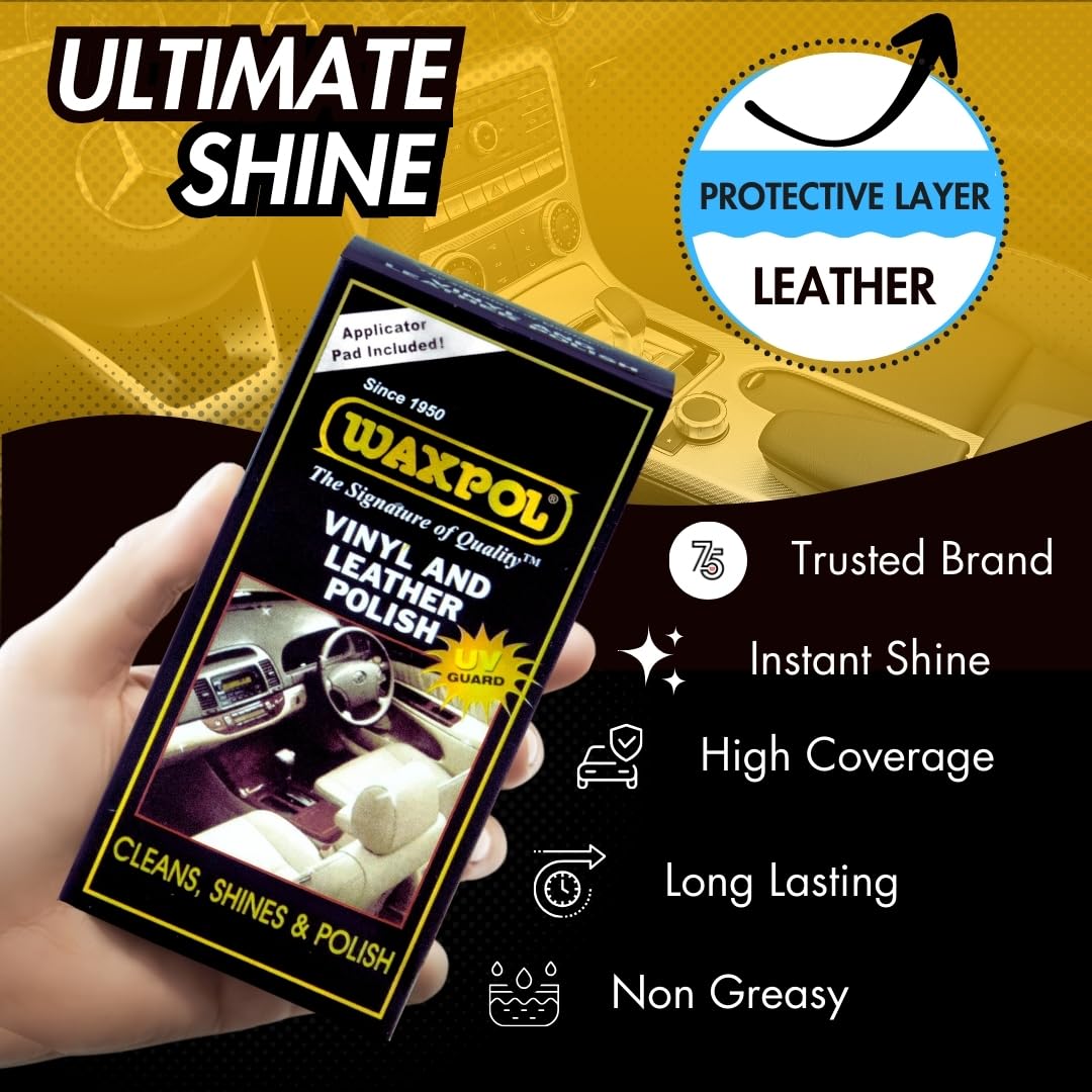 Waxpol vinyl and leather polish bottle, 125ml