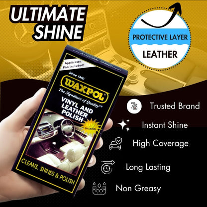 Waxpol vinyl and leather polish bottle, 125ml