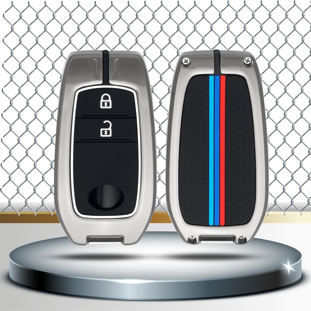 CarDost metal key cover with keychain for Toyota Innova and Fortuner