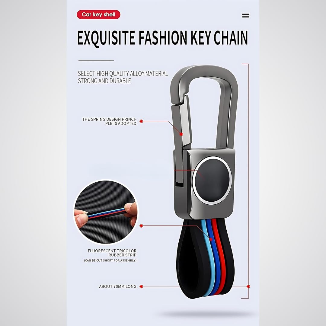 CarDost metal key cover with keychain for Toyota Innova and Fortuner