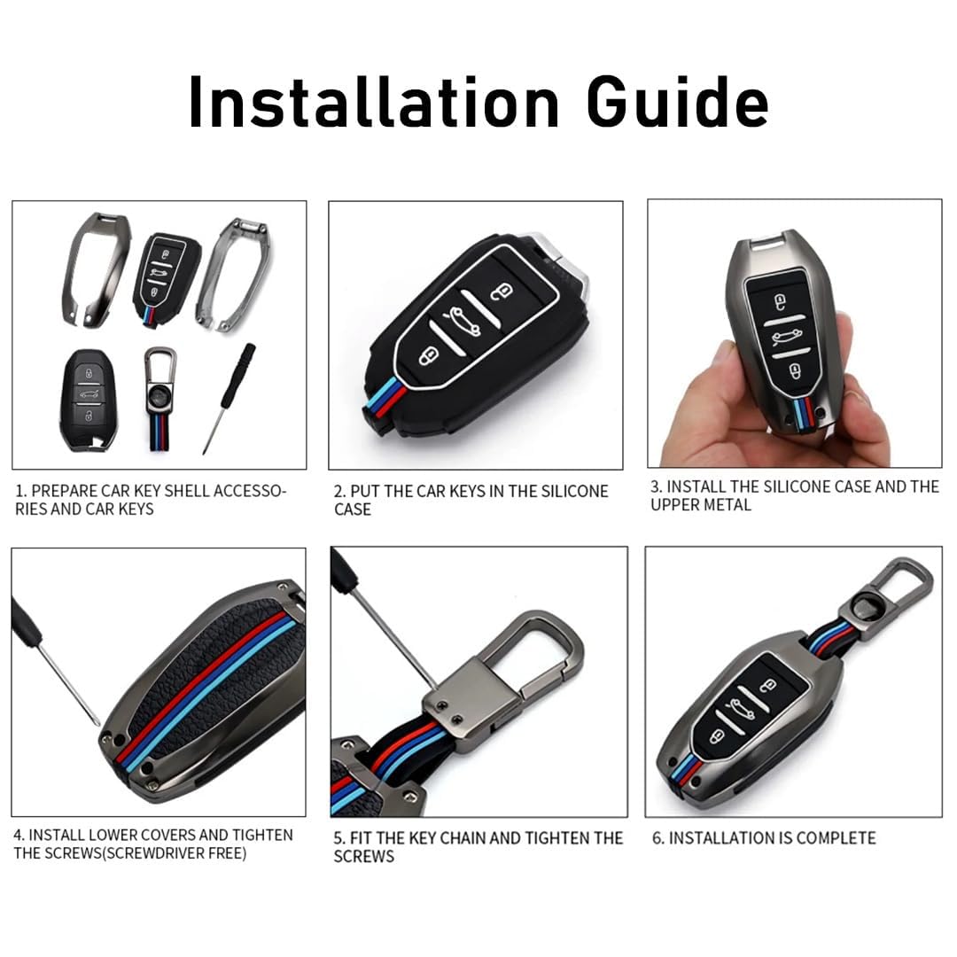 4-button metal smart key cover for Tata cars