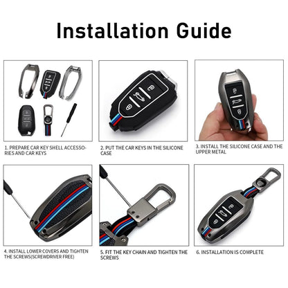 4-button metal smart key cover for Tata cars