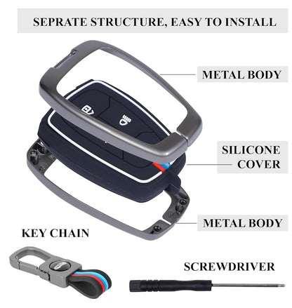 4-button metal smart key cover for Tata cars