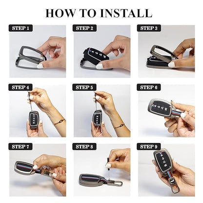 CarDost metal key cover for Hyundai 3-button smart key