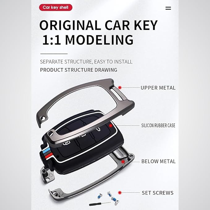 CarDost metal key cover for Hyundai 3-button smart key
