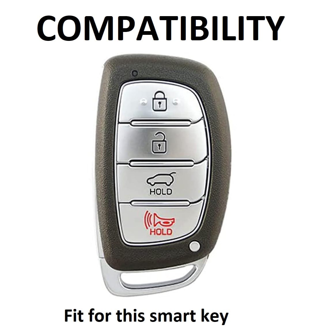 CarDost metallic grey metal key cover for Hyundai 4-button smart key