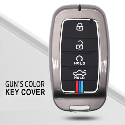 CarDost metal key cover for Kia Sonet, Seltos, Carens 4-button key