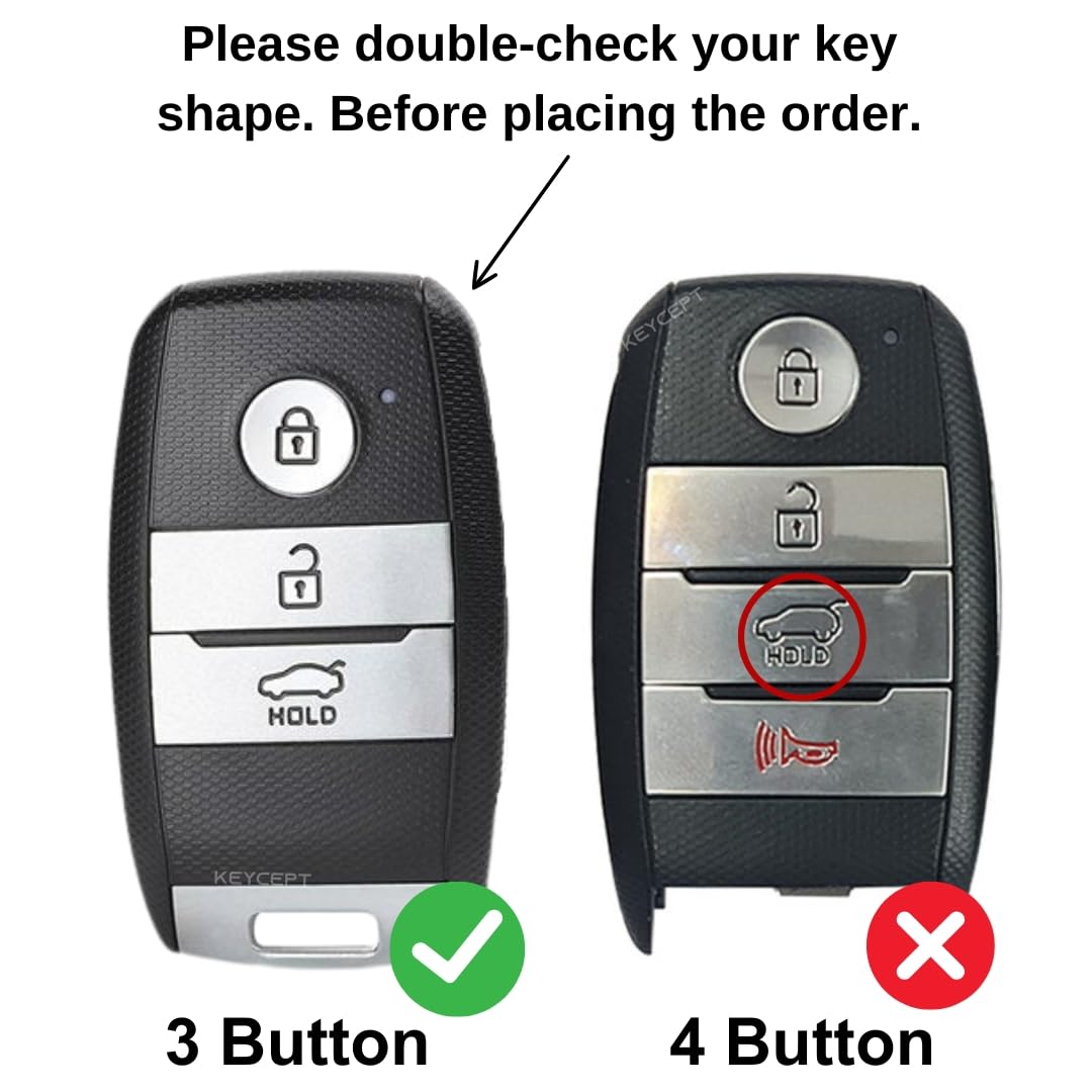 CarDost zinc alloy key cover for Kia 3-button smart key