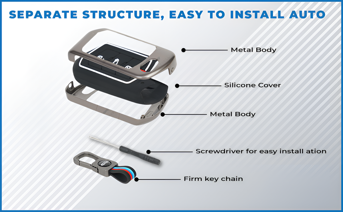 CarDost alloy key cover with 360 degree protection for Hyundai smart key
