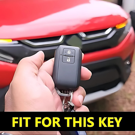 CarDost black metal key cover for Maruti Suzuki 2-button smart key