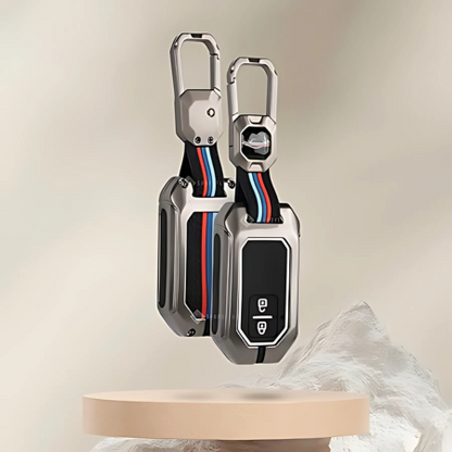 CarDost black metal key cover for Maruti Suzuki 2-button smart key