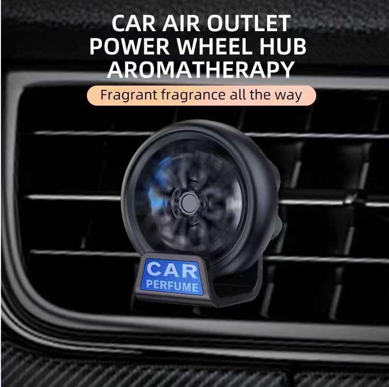 Wheel hub design car AC vent clip air freshener, red