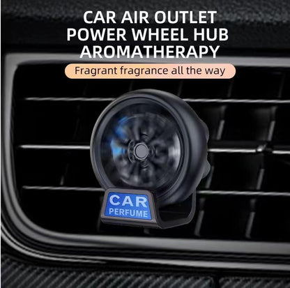 Wheel hub design car AC vent clip air freshener, red