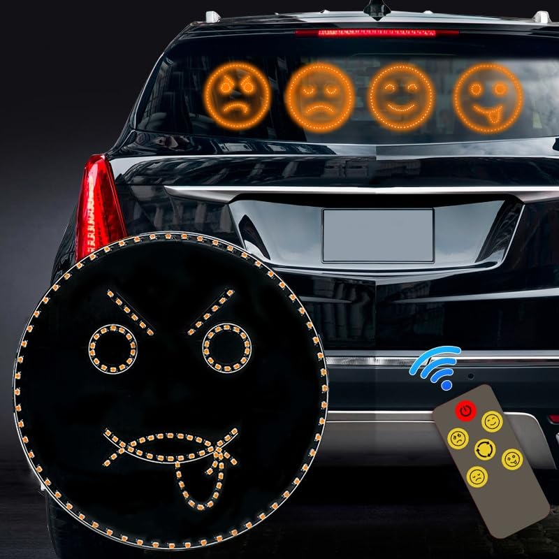 Emoticon LED light for car rear window with remote control