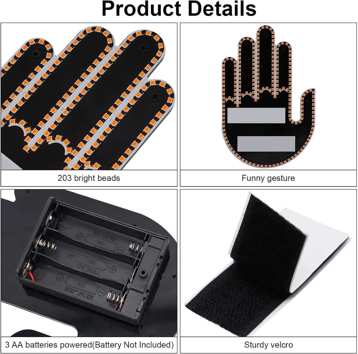 LED 3-in-1 hand gesture light with wireless remote control