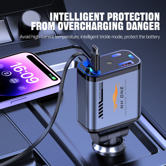 CarDost 4-in-1 fast car charger with starlight projector