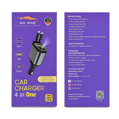 CarDost 4-in-1 fast car charger with starlight projector