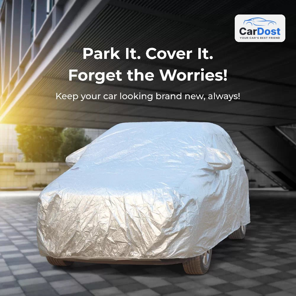 CarDost AERO Silver car body cover – parked car fully covered