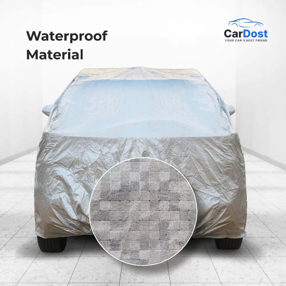 CarDost AERO Silver car body cover – waterproof material close-up