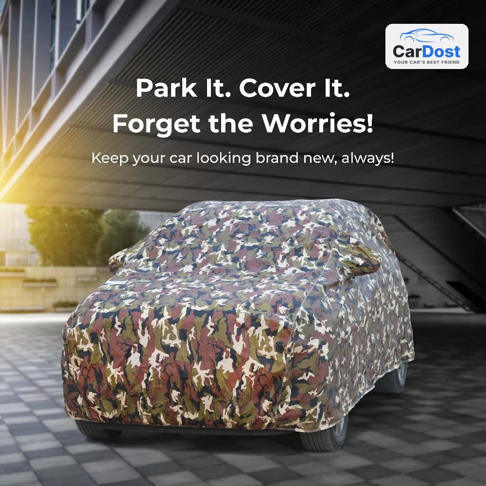 CarDost JUNGLE Heavy Duty car body cover – parked car fully covered